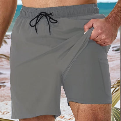 Mens Swim Trunks with Compression Liner