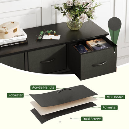 Dresser for Bedroom with 5 Drawers, Black