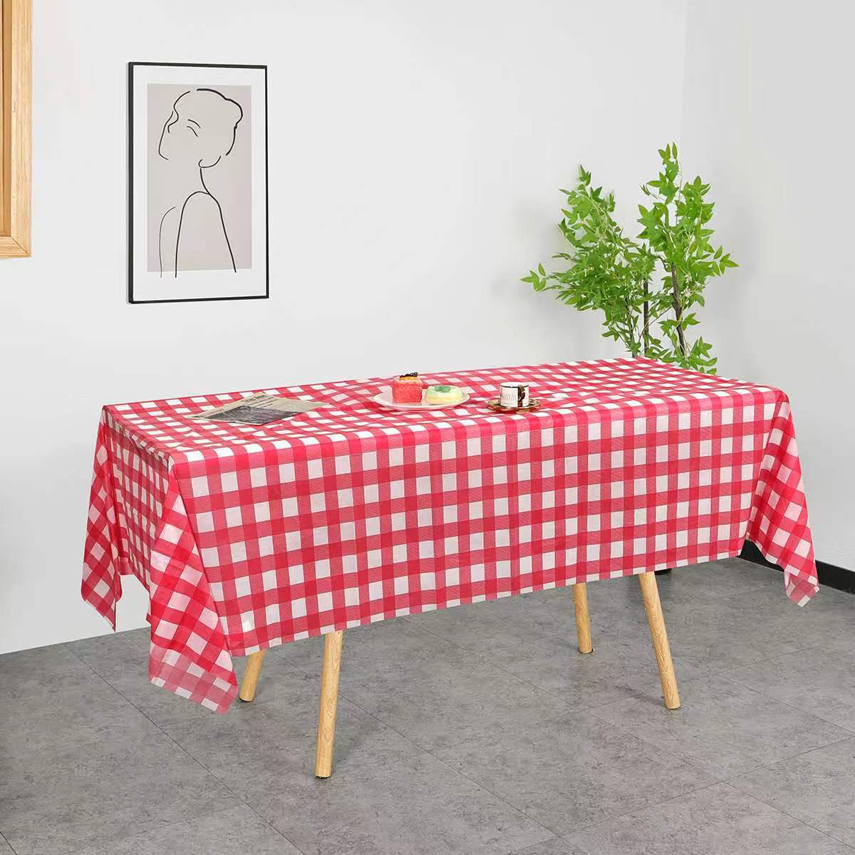 PEVA Table Cloths for Parties Disposable 54 x 108 Inch 5 Units