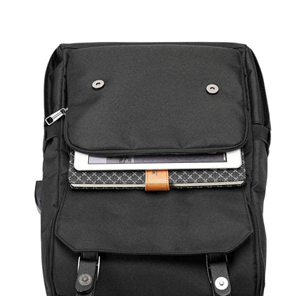 Vintage Backpack Travel Laptop Backpack with usb Charging Port 18 Inch, Black