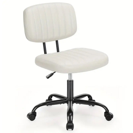 Office Desk Chair with Low Back Lumbar Support, White