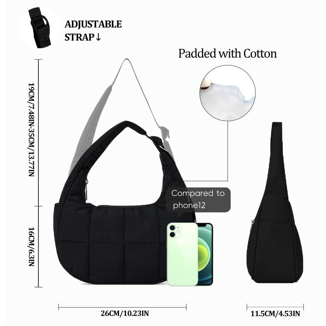 Small Crescent Puffer Purse Shoulder Bag