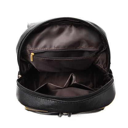 Womens Trendy Backpack Purses PU Leather Travel Rucksack, Black