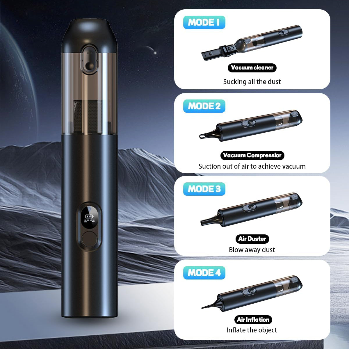 Handheld Car Vacuum Cleaner Cordless with 14000Pa High Power, Black