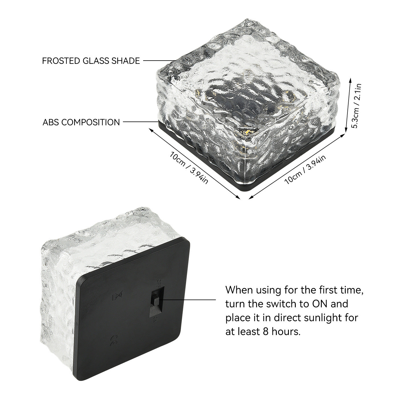 Solar Outdoor Ice Cube Bricks Rocks Lights