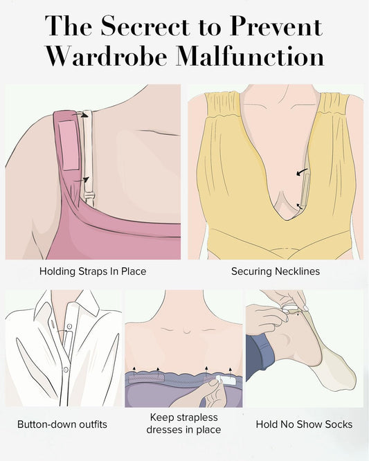 50 Strips Double Sided Tape for Fashion and Clothes 10 Units