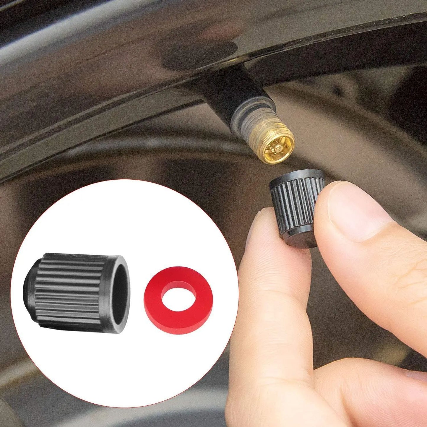 Tire Valve Stem Caps with Sealing Ring for Car 288 Units