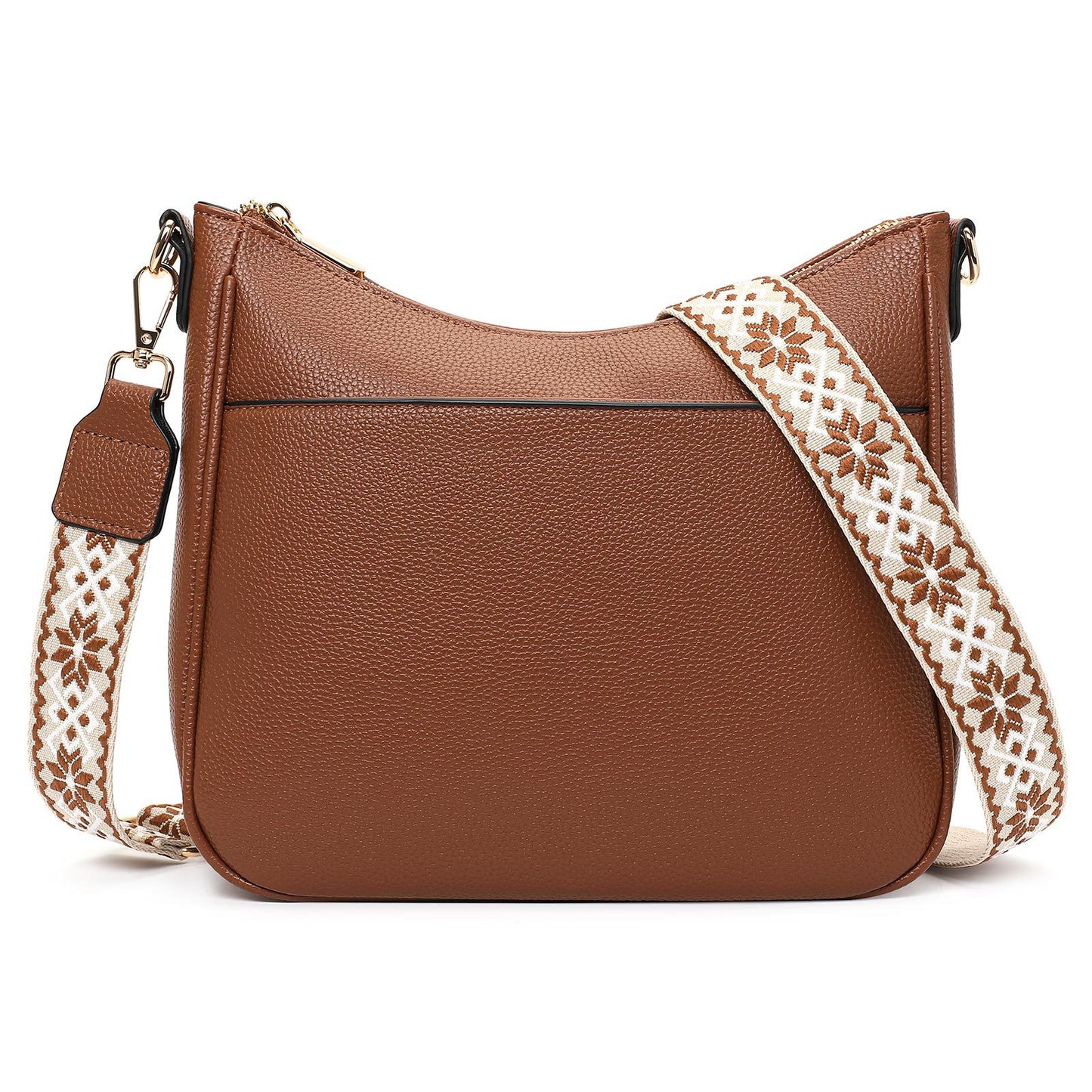 Women Trendy Hobo Bag with Guitar Strap Casual Vegan Leather Shoulder Bag