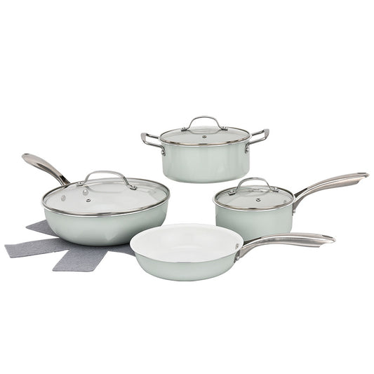 7-piece Ceramic Cookware Sets, Blue