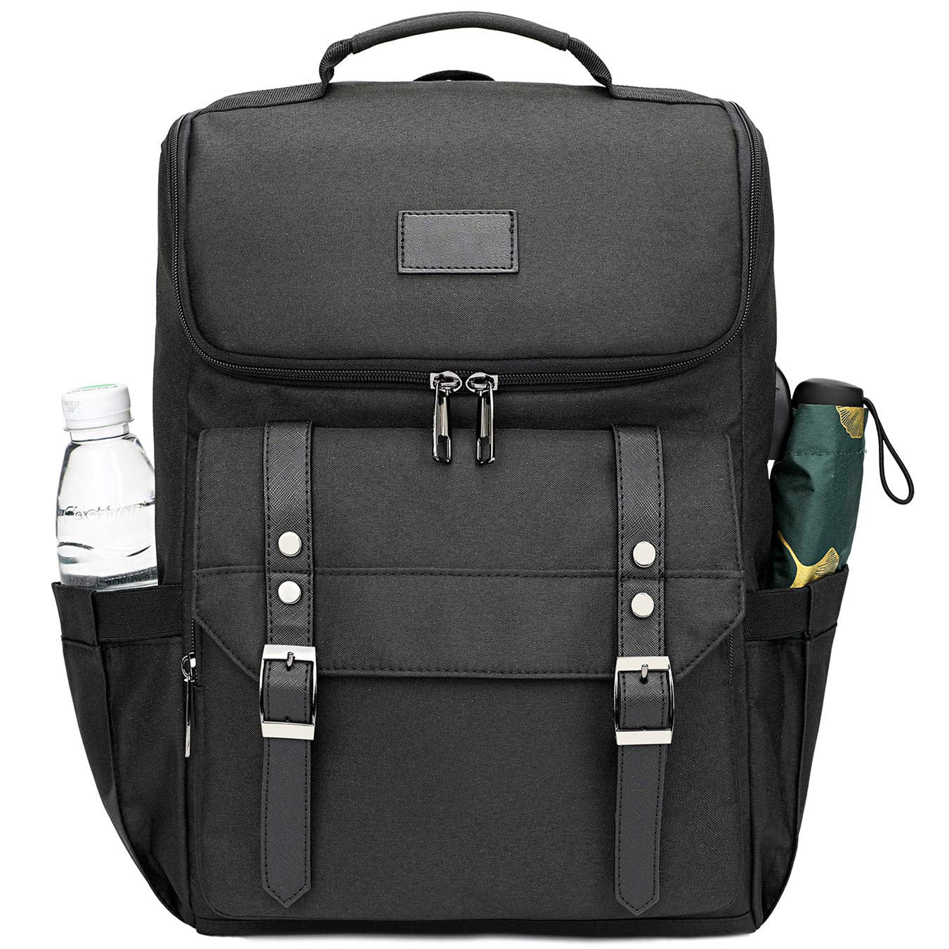 Vintage Backpack Travel Laptop Backpack with usb Charging Port 18 Inch, Black