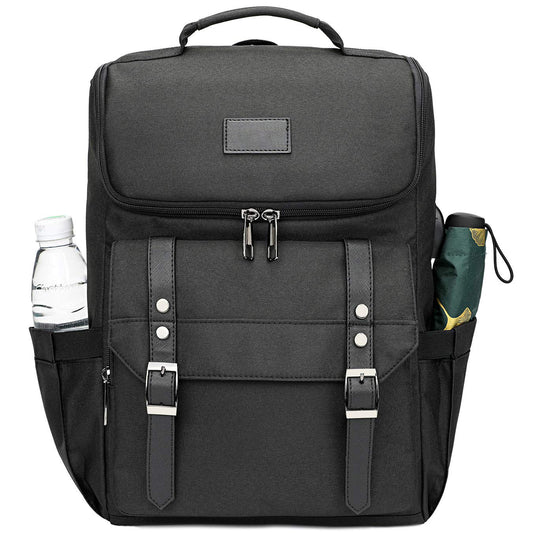 Vintage Backpack Travel Laptop Backpack with usb Charging Port 18 Inch, Black