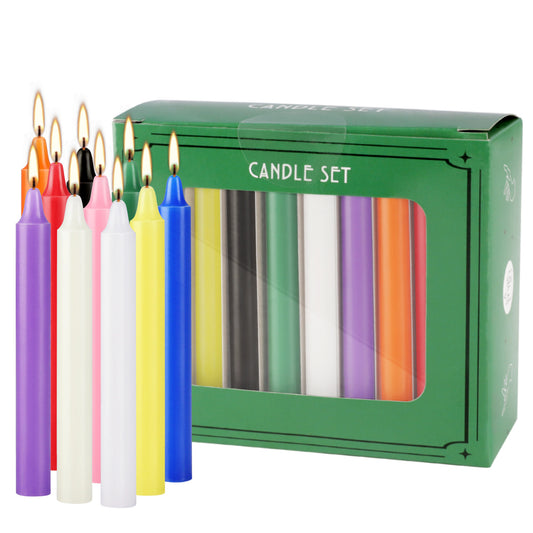 Set of 40 Multicolor & Chime – Premium Mini Taper Candles