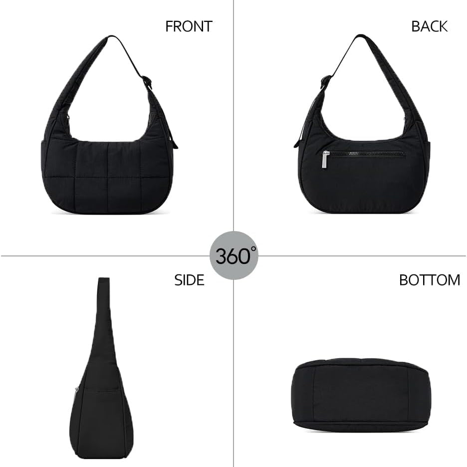 Small Crescent Puffer Purse Shoulder Bag
