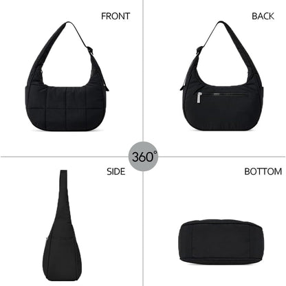 Small Crescent Puffer Purse Shoulder Bag