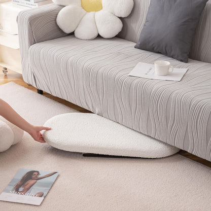 30" Oval Foldable Ottoman with Storage, White