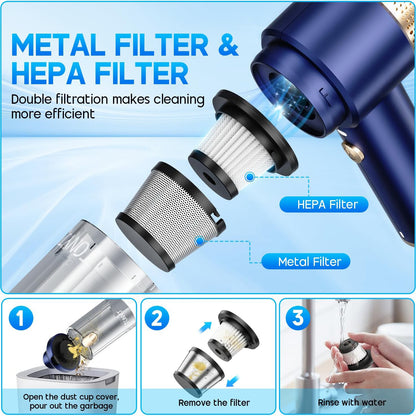 Handheld Car Vacuum Cleaner, Blue