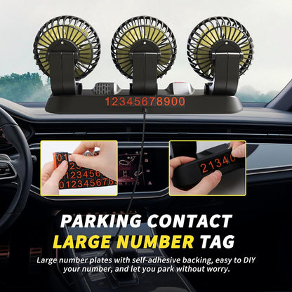 Portable 3-Head Car Cooling Fan