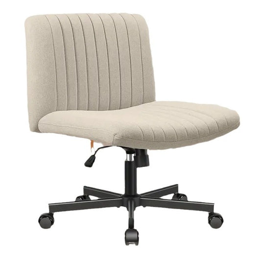Cross Chair Comfy Armless Cross Legged Office Chair, Beige