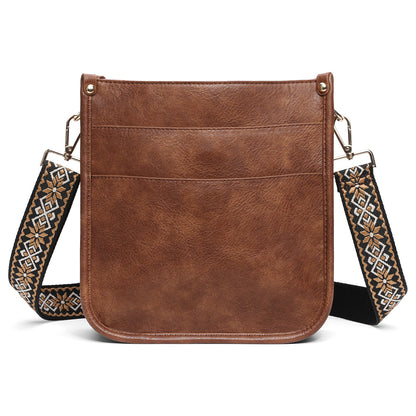 PU Crossbody Bags for Women Trendy Vegan Leather Hobo Handbags, Brown