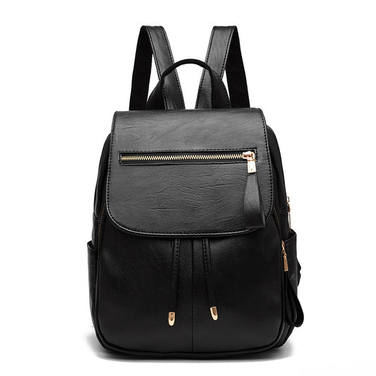Womens Trendy Backpack Purses PU Leather Travel Rucksack, Black
