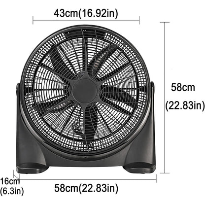 Air Circulator Floor Fan, Black