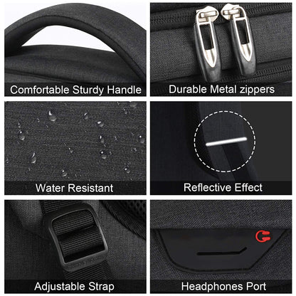 Laptops Backpack with USB Charging Port 18 Inch, Black
