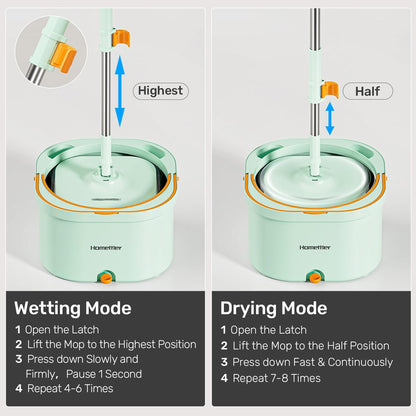 Spin Mop and Bucket Set with Detachable Inner Mop Bucket