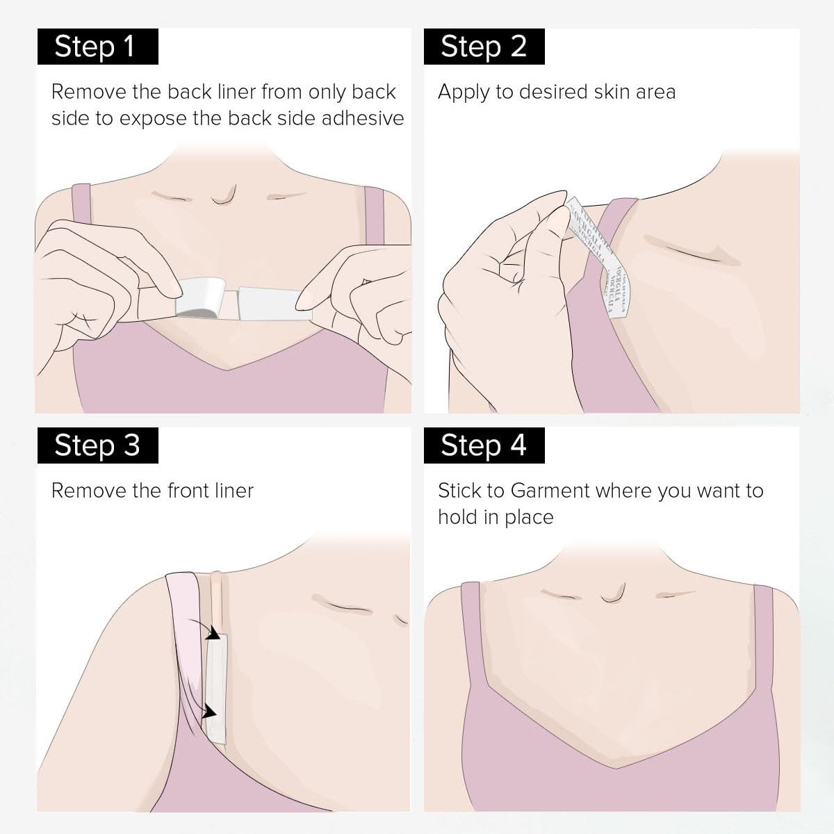 50 Strips Double Sided Tape for Fashion and Clothes 10 Units