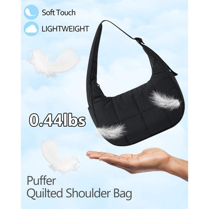Small Crescent Puffer Purse Shoulder Bag