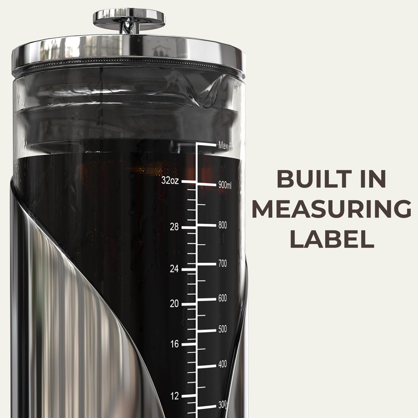 Cold Brew Coffee Maker, Pitcher for Fridge (34oz)