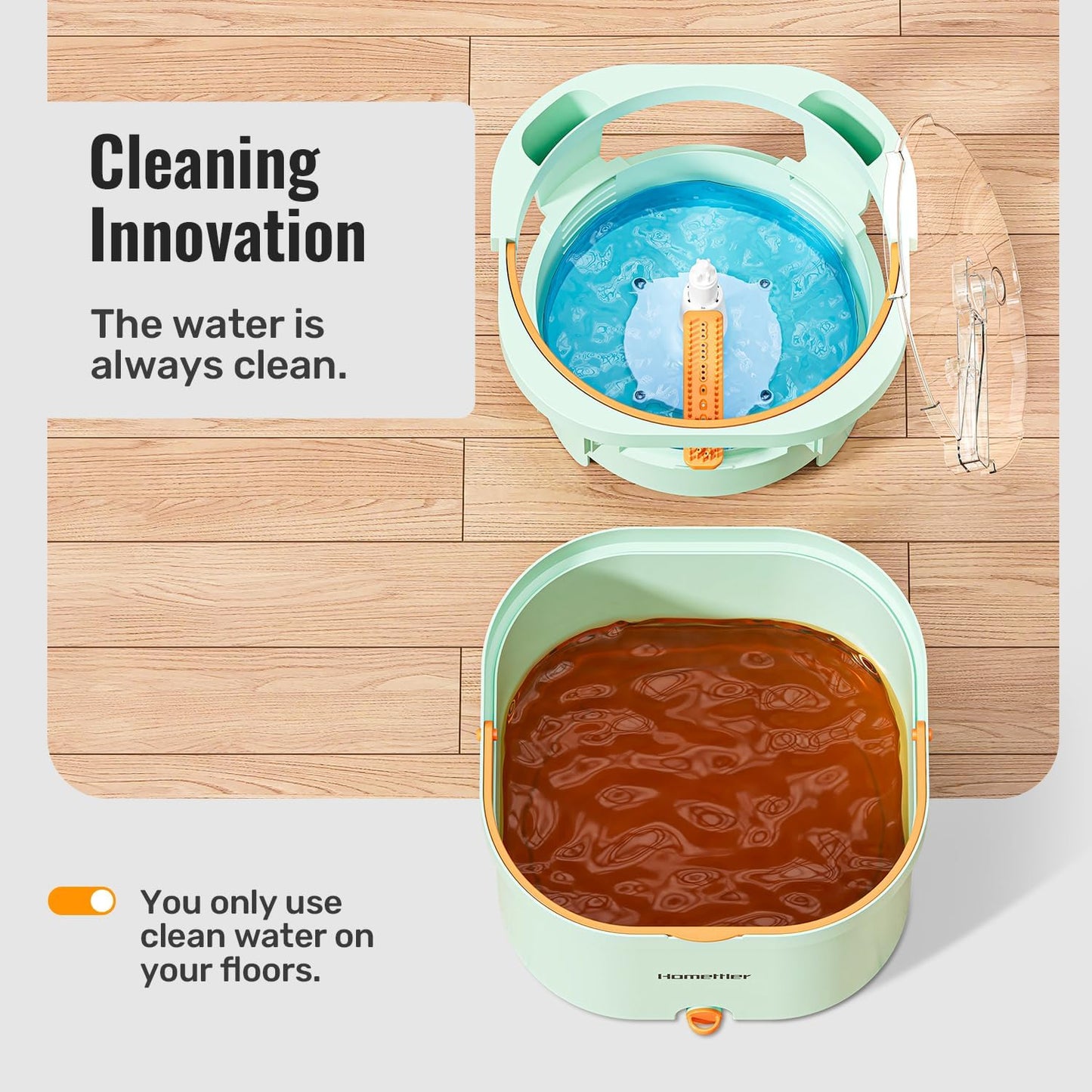 Spin Mop and Bucket Set with Detachable Inner Mop Bucket