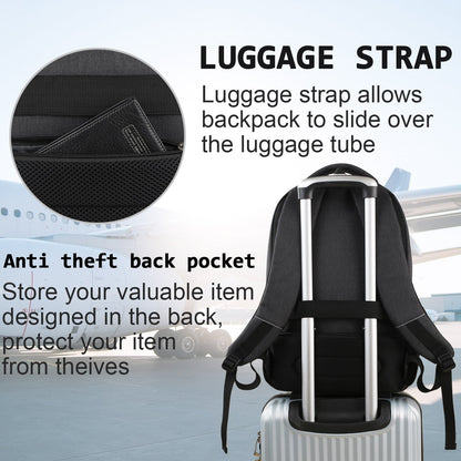 Laptops Backpack with USB Charging Port 18 Inch, Black