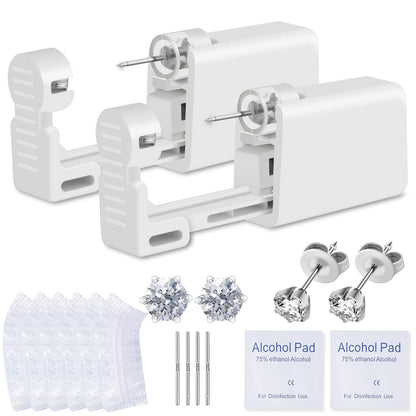 2 Pcs Disposable Ear Piercing Gun with Preloaded Ear Stud