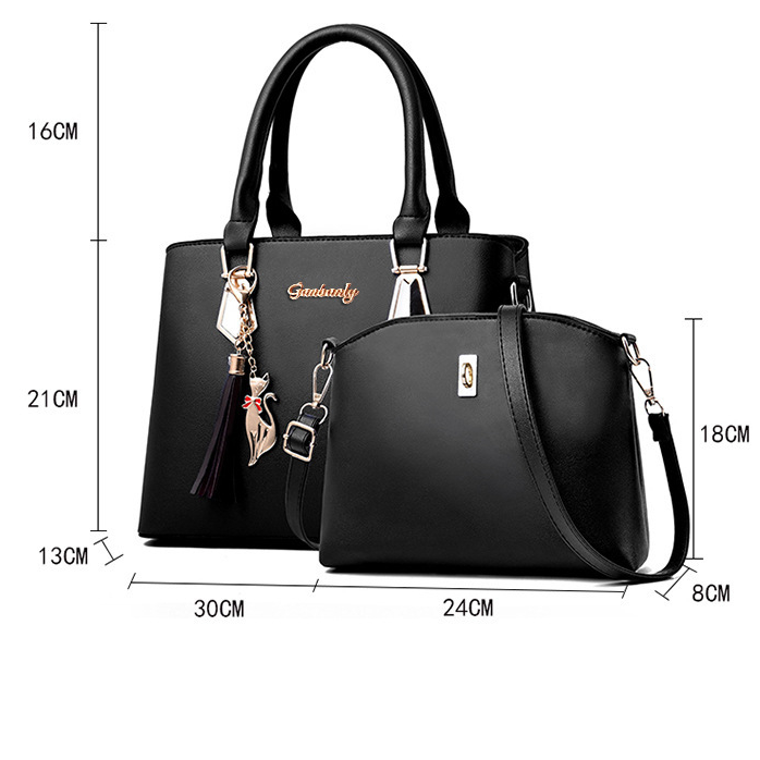 Leather Handbag Set for Women with Top-handle Handbags
