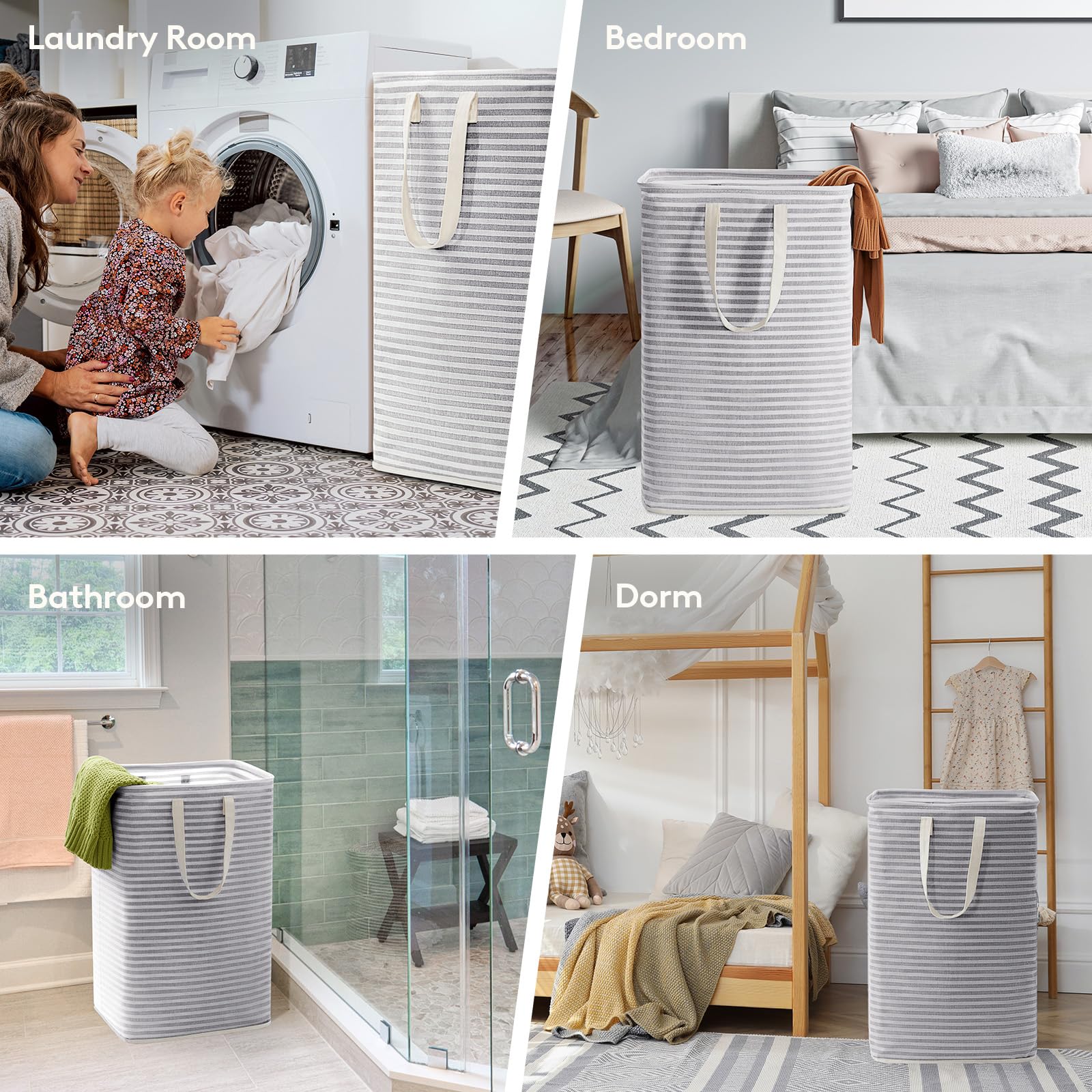 Large Laundry Basket 75L 2pcs 2colors - Weshop876