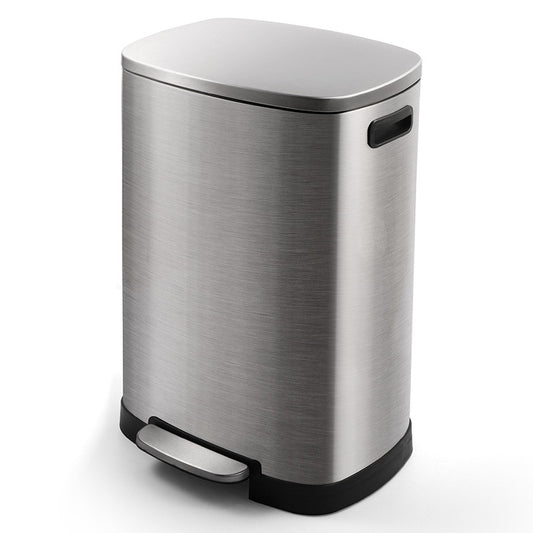 Stainless Steel Trash Can 50L / 13 Gallon, Silver