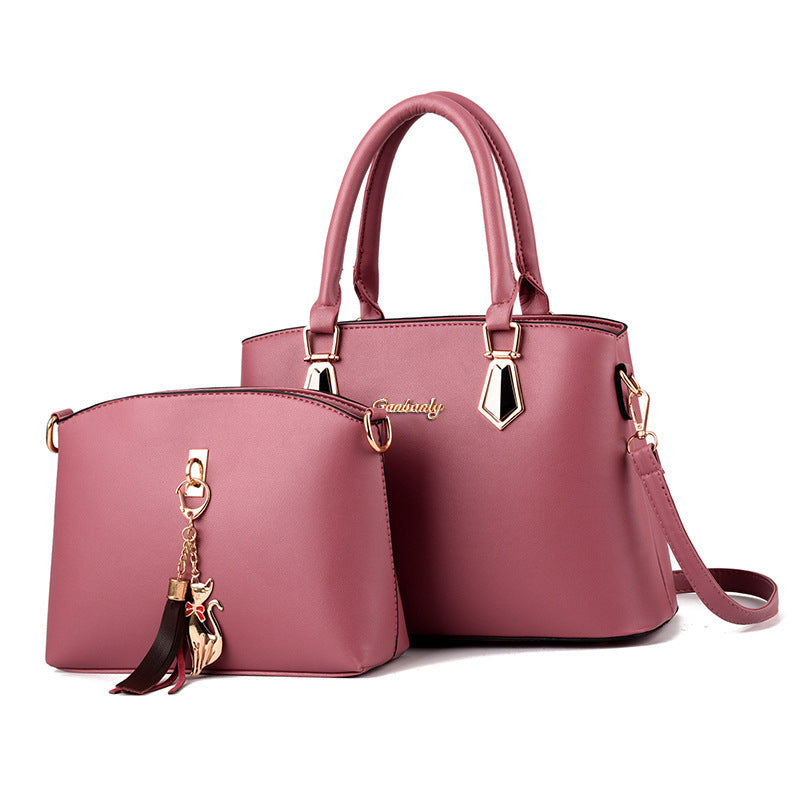 Leather Handbag Set for Women with Top-handle Handbags