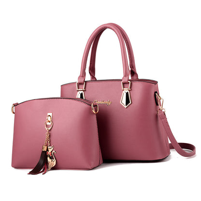 Leather Handbag Set for Women with Top-handle Handbags