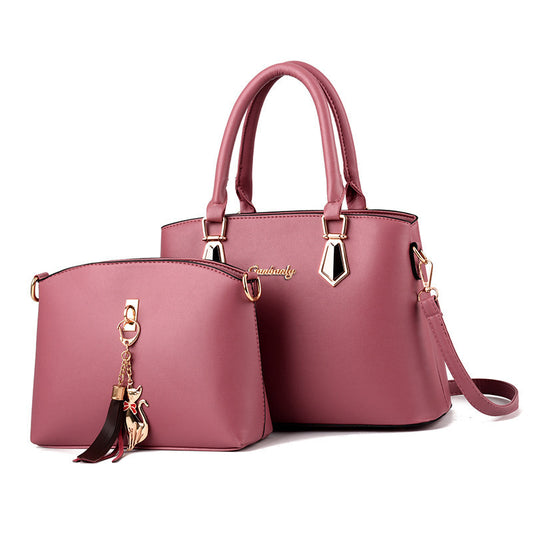 Leather Handbag Set for Women with Top-handle Handbags