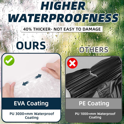 Thickened EVA Rain Ponchos for Adults Reusable with Drawstring and Buttons Crystal 3 Units