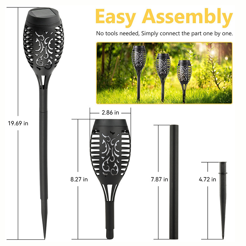 Solar Torch Flame Lights 2 Pack