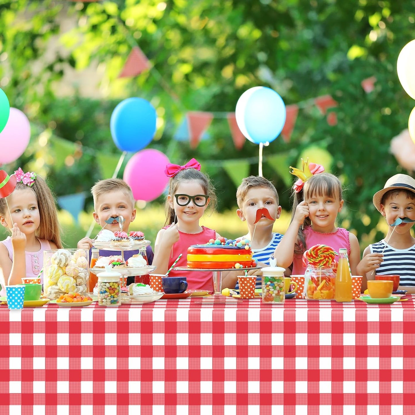 PEVA Table Cloths for Parties Disposable 54 x 108 Inch 5 Units