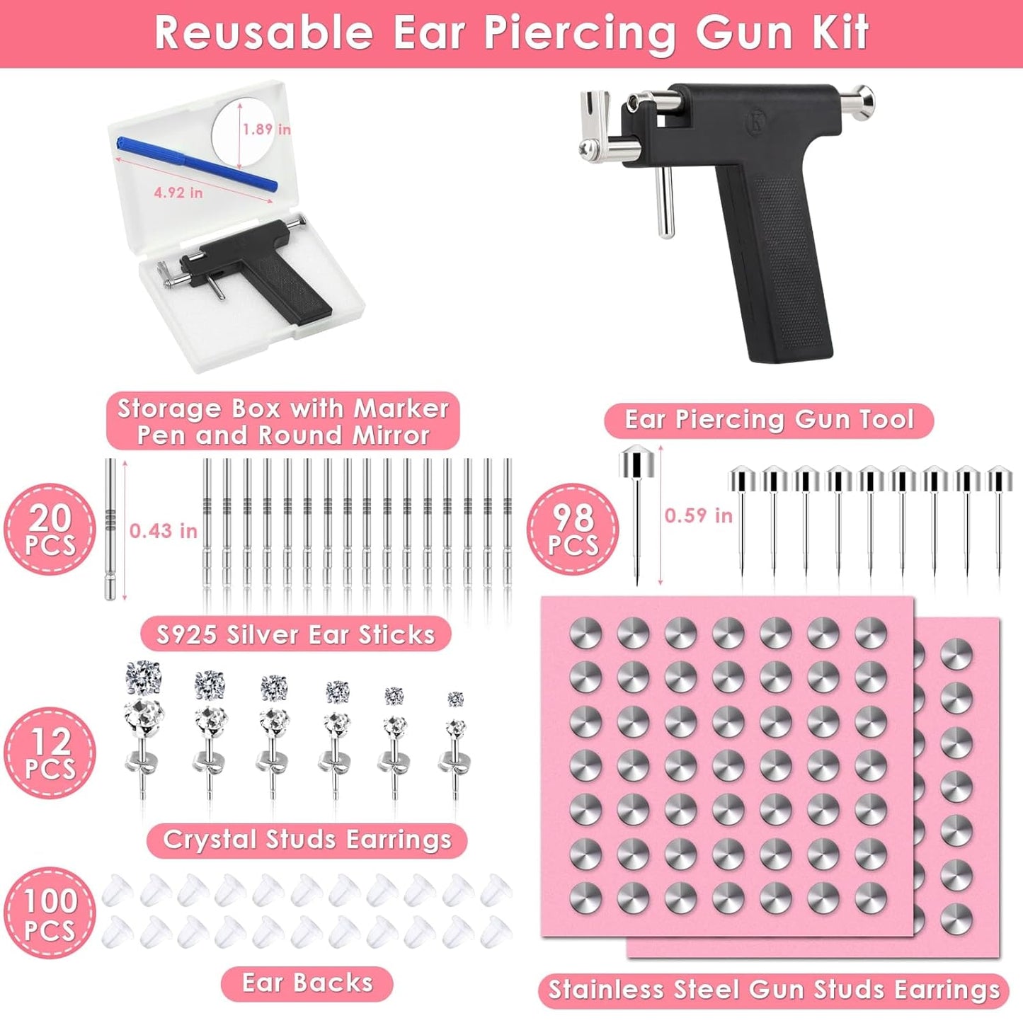 Professional Ear Piercing Gun Kit