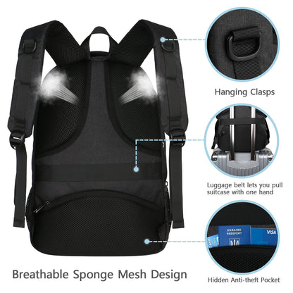 Laptops Backpack with USB Charging Port 18 Inch, Gray