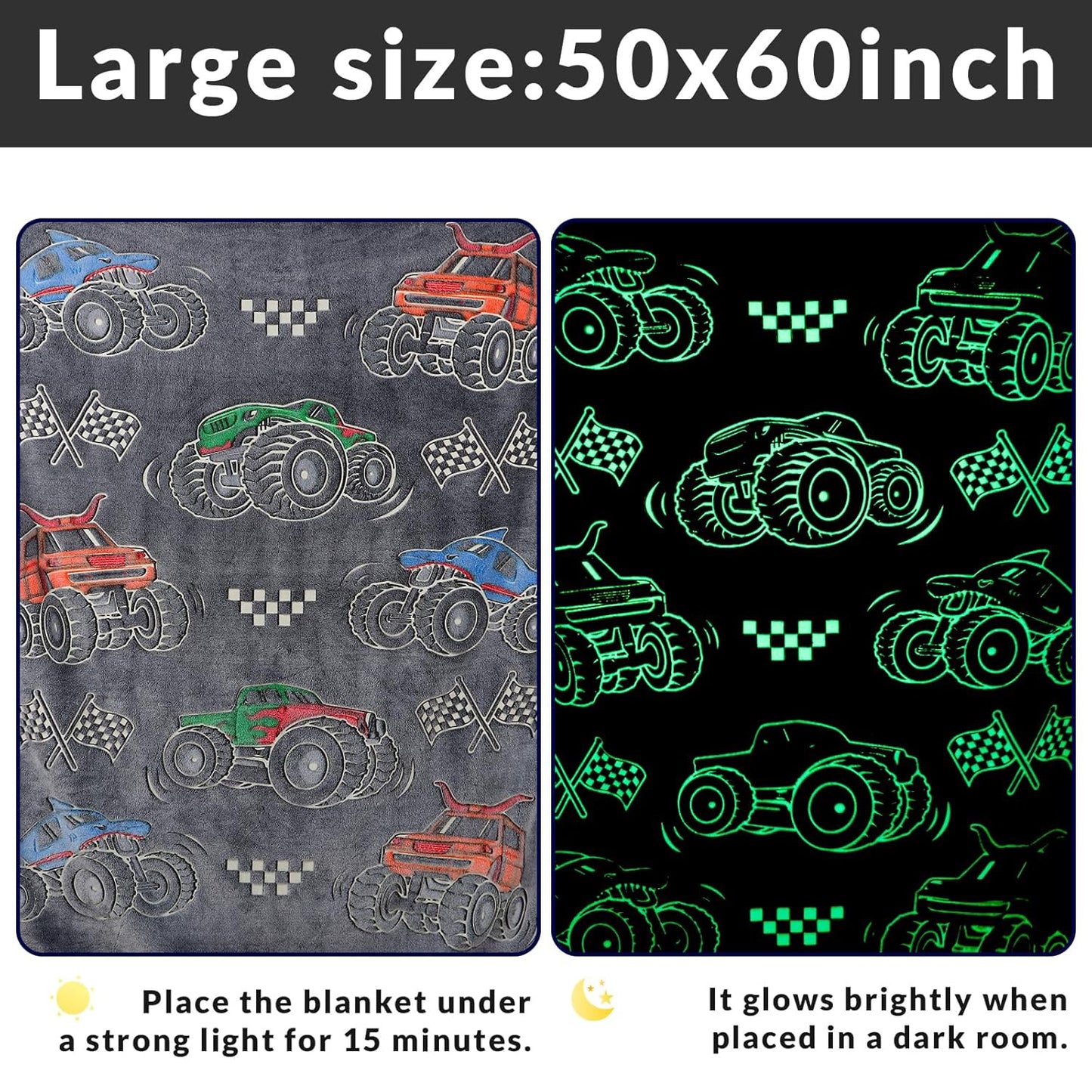 Kids Boys Truck Toys Car Blanket  50" x 60"