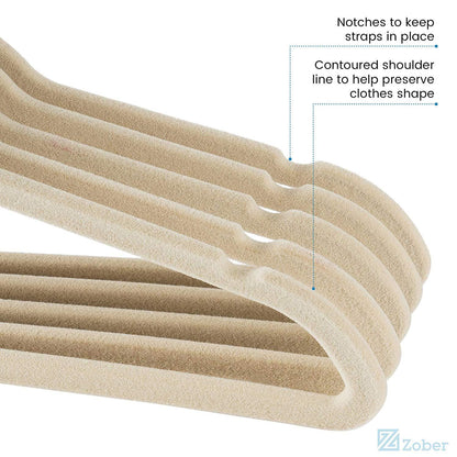 Adults Velvet Clothes Hangers 20 Units 45 cm, White