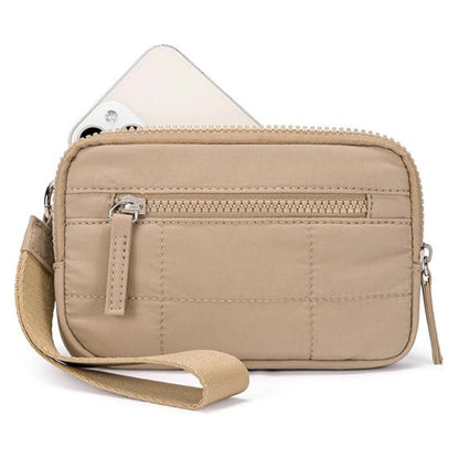 Small Wristlet Wallet Nylon with 3 Zipper Pockets Back