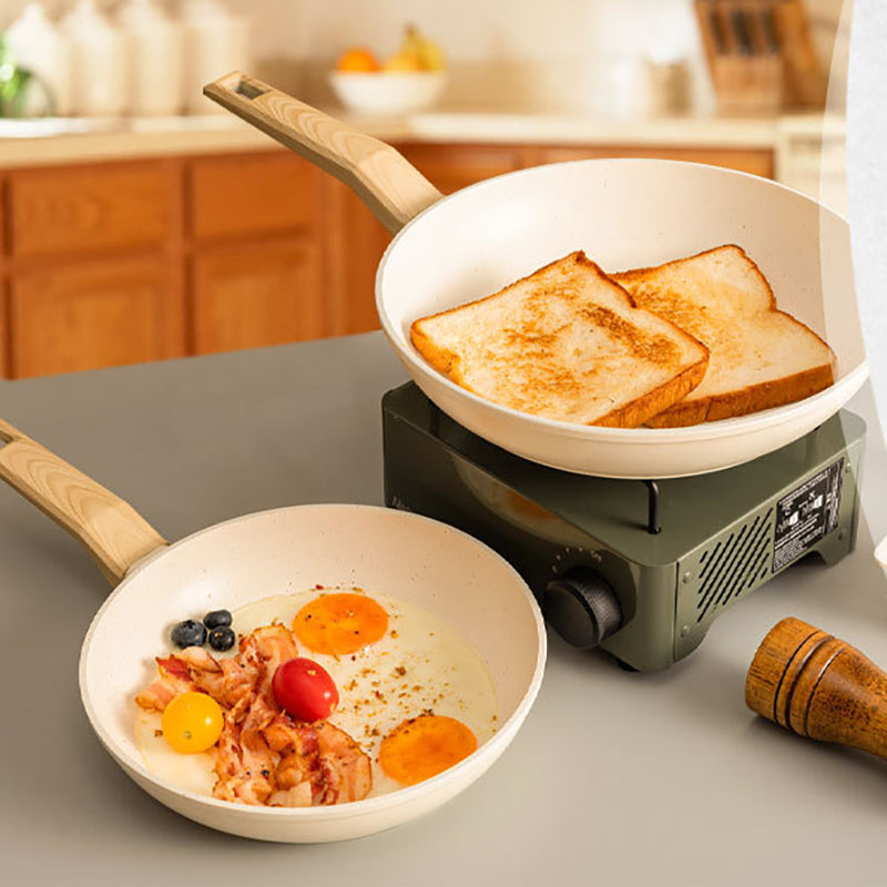 Nonstick Ceramic Frying Pan Skillet, White, 8.7/10 inches