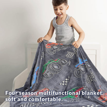 Kids Boys Truck Toys Car Blanket  50" x 60"