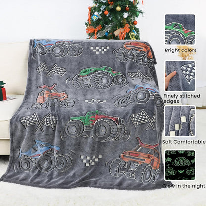 Kids Boys Truck Toys Car Blanket  50" x 60"